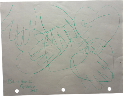 hands traced with hearts