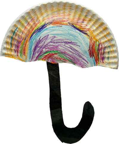 school craft paper plate umbrella