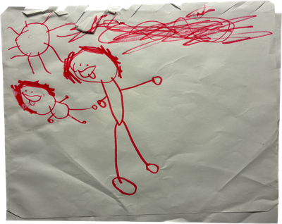 adult child sun and cloud drawing