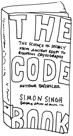 Drawing of “The Code Book: The Science of Secrecy from Ancient Egypt to Quantum Cryptography”