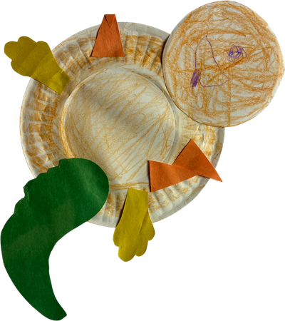 school craft paper plate lizard thing or maybe dinosaur