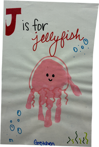 jellyfish school craft handprint painting
