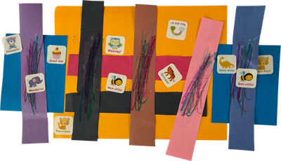 paper strip craft with stickers
