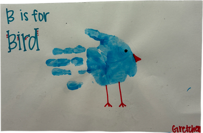 b is for bird handprint school craft