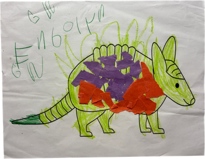 armadillo school coloring page