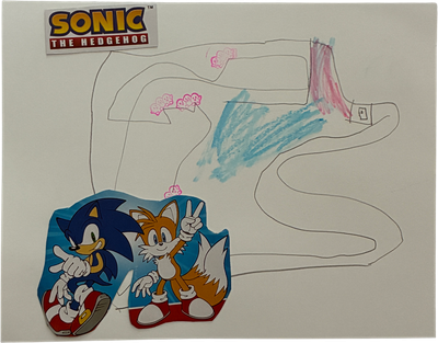 drawing with sonic collage elements