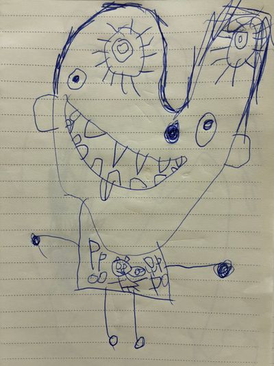 weird heart head person