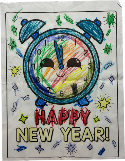 happy new year coloring page