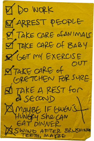 to do list she dictated to me one day