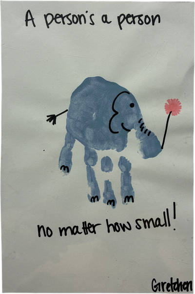 elephant handprint school painting craft