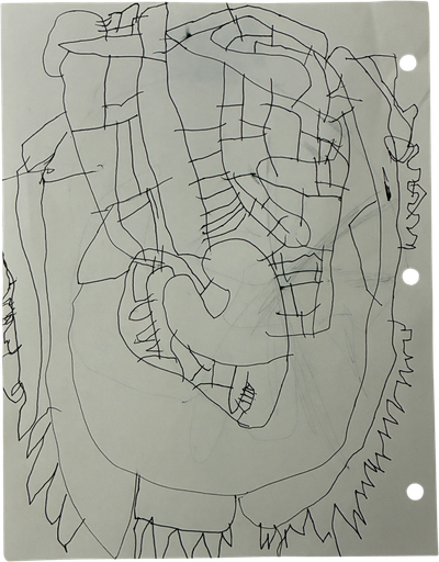 labyrinth pen drawing