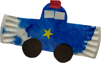 police car paper plate school craft