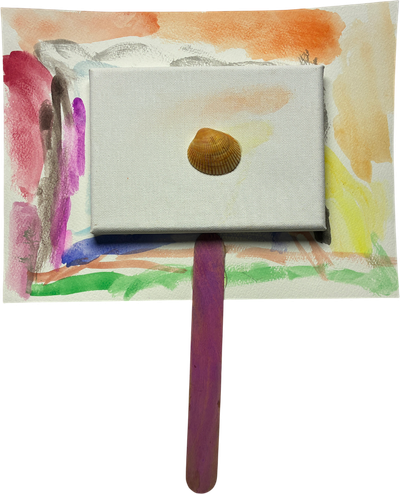 craft watercolor seashell canvas popsicle stick