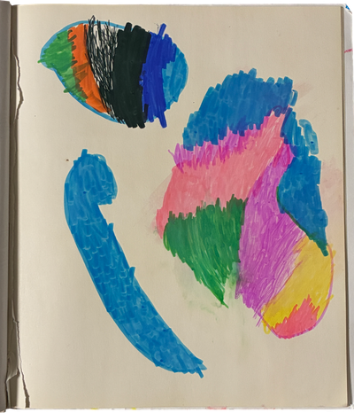 abstract marker color blob drawings