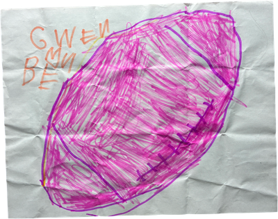 pink football marker drawing