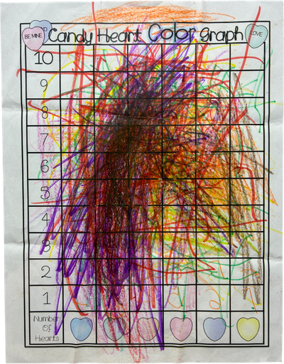 scribble scrabble colored pencil drawing