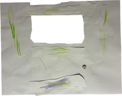 paper cutout frame with button